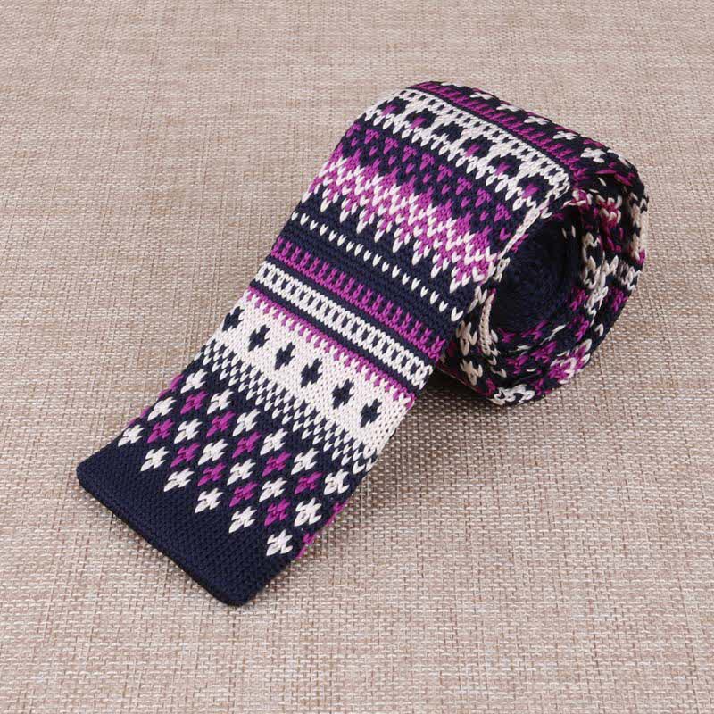 Men's Exotic Skinny Knitted Necktie - Style #10 - image 12