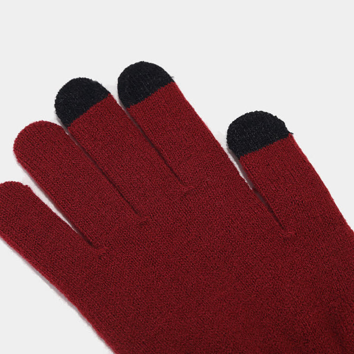 3Pcs Unisex Solid Color Twill Hat Scarf Gloves Set - image 10