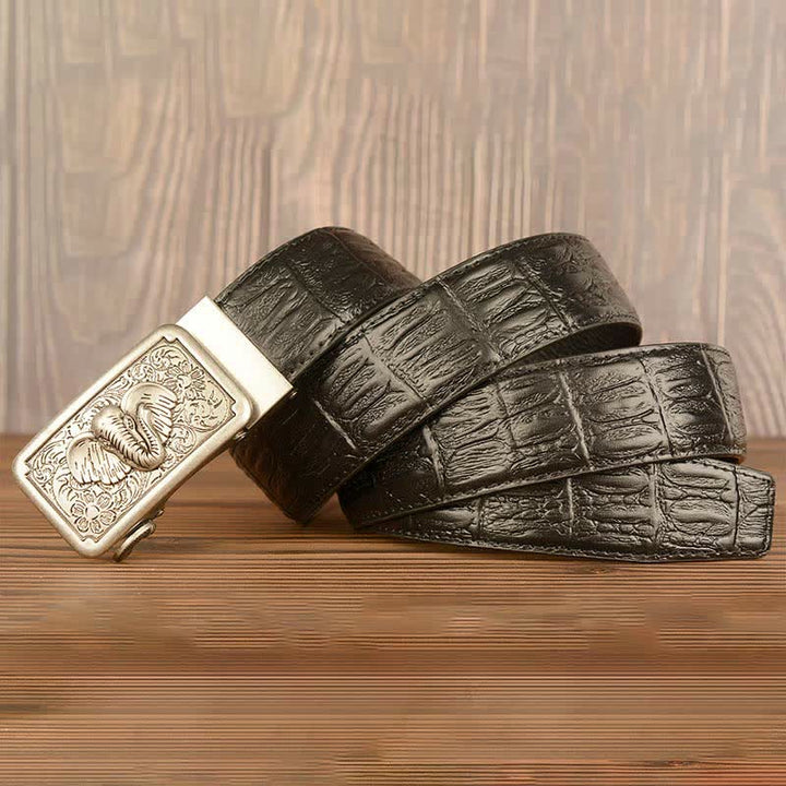 Men's Punk Elephant Alligator Pattern Leather Belt - image 20
