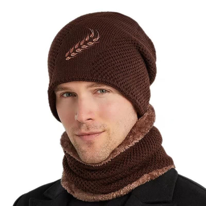 2Pcs Embroidered Wheat Beanie Hat Neck Warmer Set - image 14