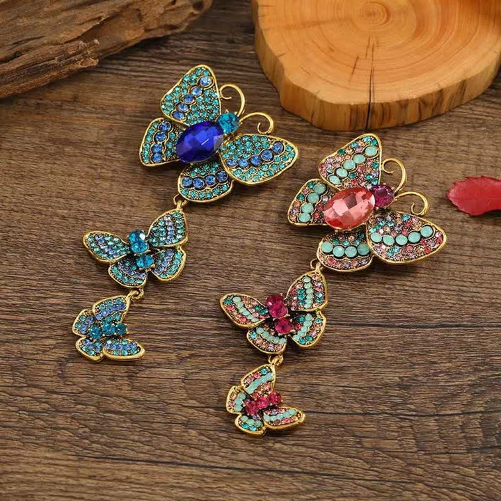Women's Playful Triple Butterflies Brooch - image 2