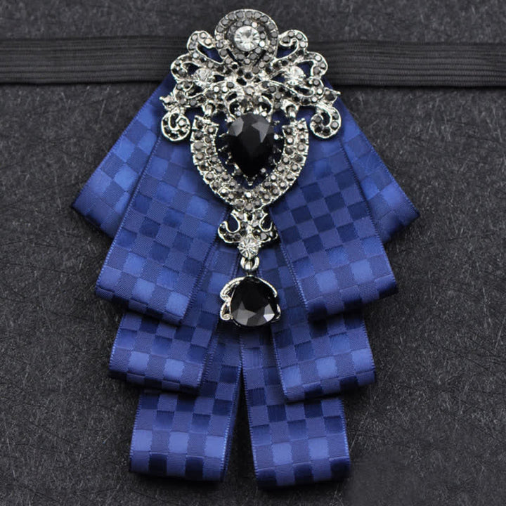 3Pcs Plaid Black Rhinestone Bow Tie Set - image 24