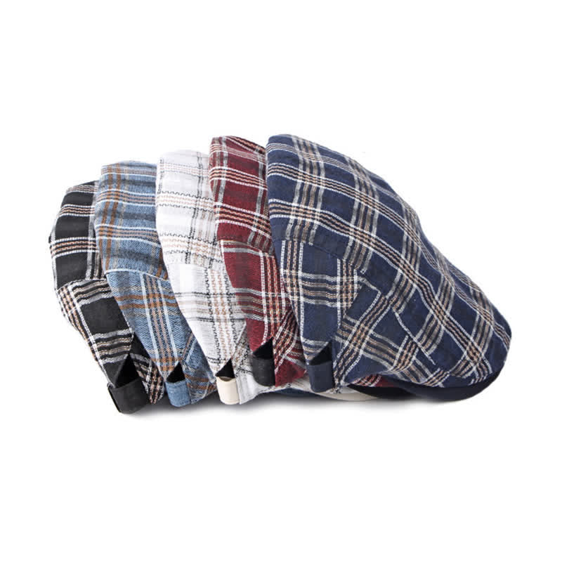 Travel Casual Checkered Beret Flat Cap - image 2
