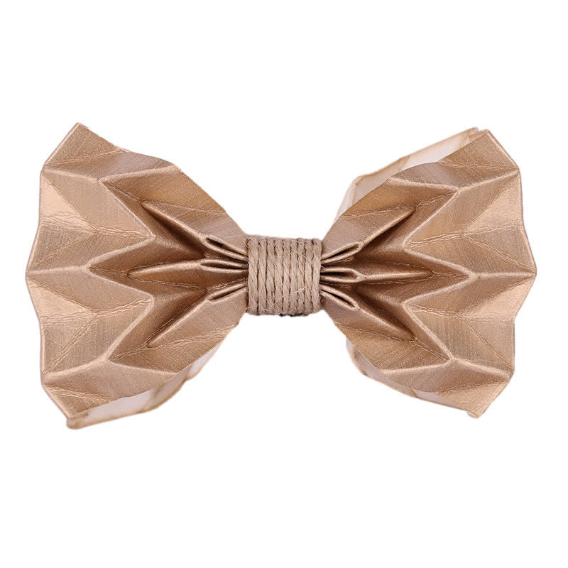 Men's Creative Environmental Kraft Paper Bow Tie - Wheat With Rope - image 2