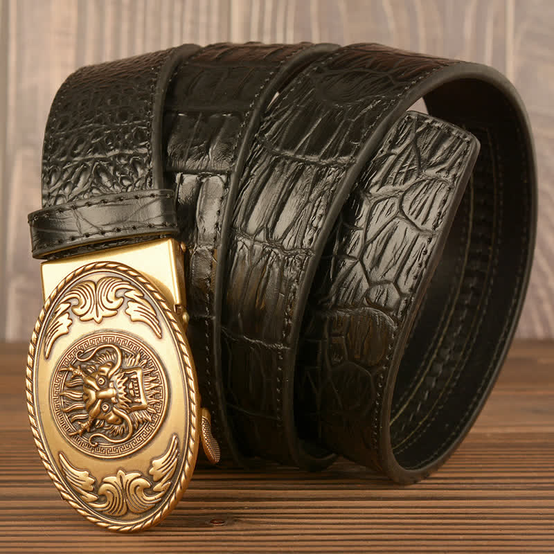 Men's Dragon Head Crocodile Pattern Leather Belt - image 13