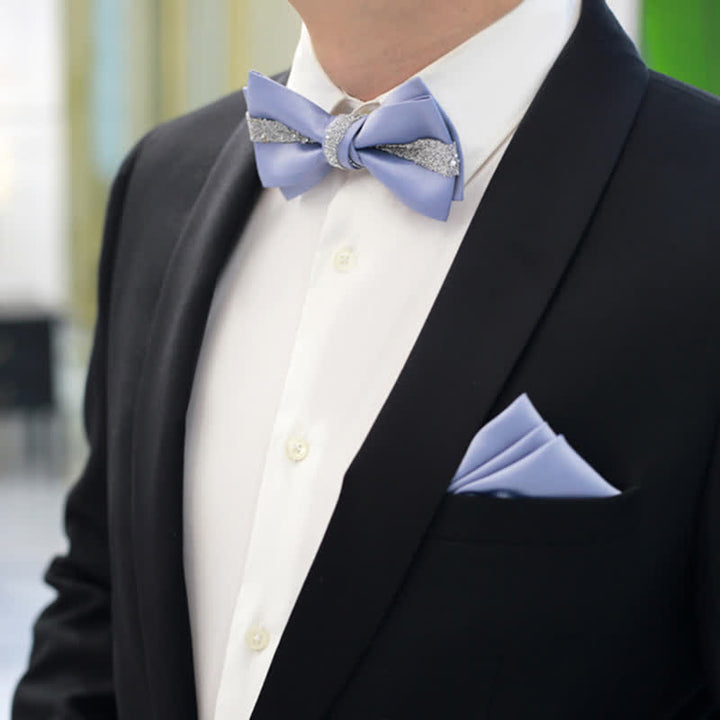 Men's Sparkling Glitter Bow Tie Pocket Square - image 7