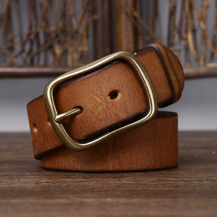 Men's Vintage Thicken Pure Cowhide Leather Belt - image 2