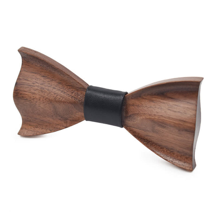 Men's Classic Maple Wooden Bow Tie - Black #5 - image 6