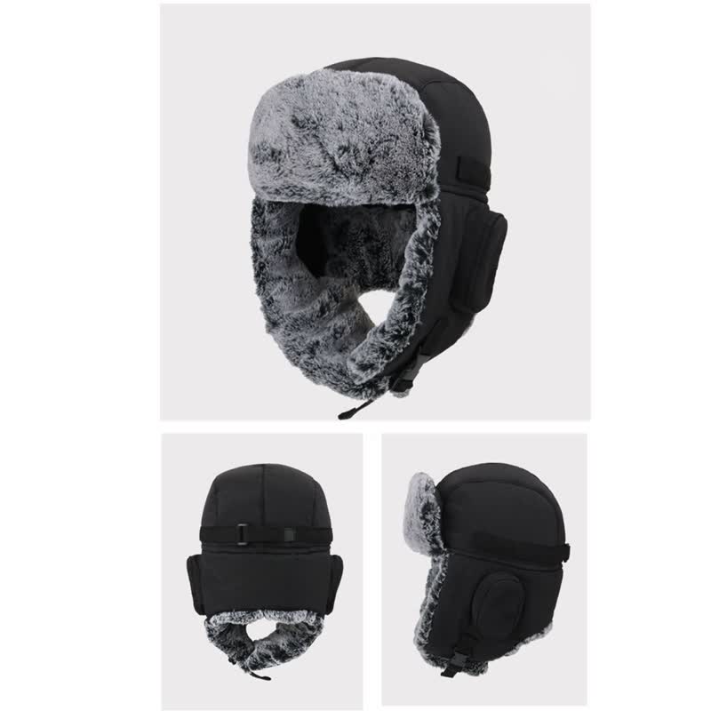 Unisex Outdooor Aviator Cap Faux Fur Trapper Hat Set - image 7