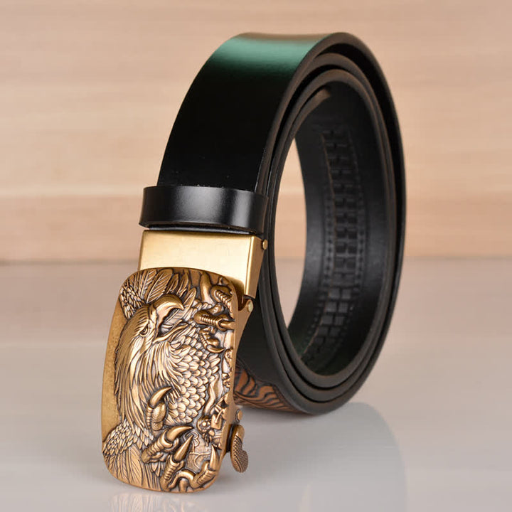 Men's Mighty Eagle Sharp Claw Automatic Buckle Leather Belt - image 15