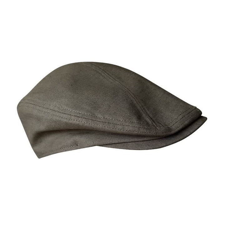 Linen Army Green Breathable Beret Flat Cap - image 6