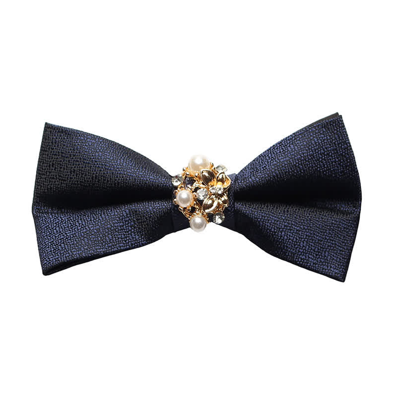 Men's Pearl Formal Tuxedo Bow Tie - Navy - image 14