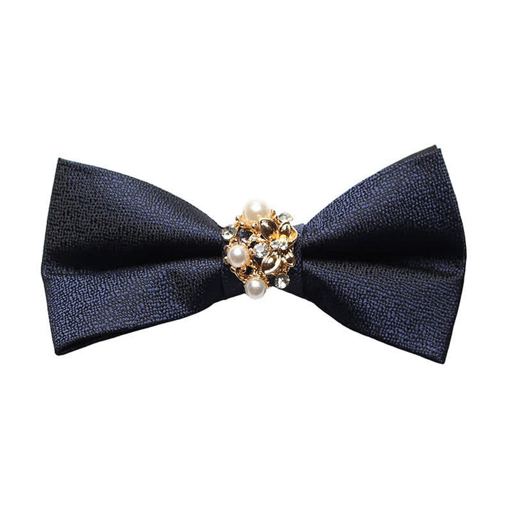 Men's Pearl Formal Tuxedo Bow Tie - Navy - image 14