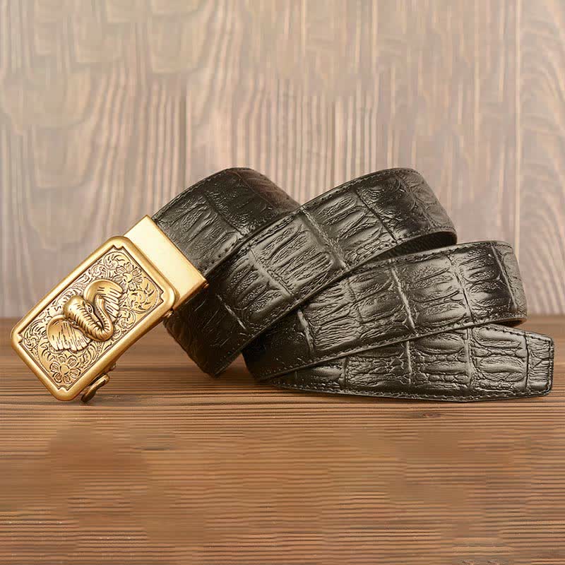 Men's Punk Elephant Alligator Pattern Leather Belt - image 18