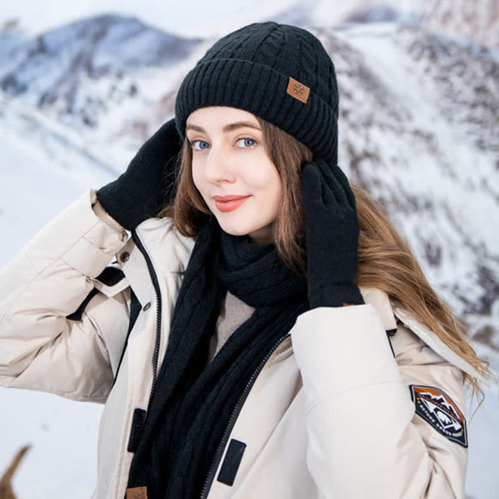 3Pcs Unisex Warm Hat Scarf Gloves Set - image 16