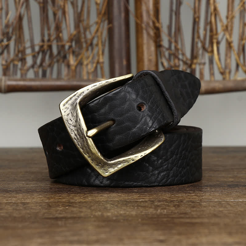 Men's Retro Yak Skin Pattern Leather Belt - image 9