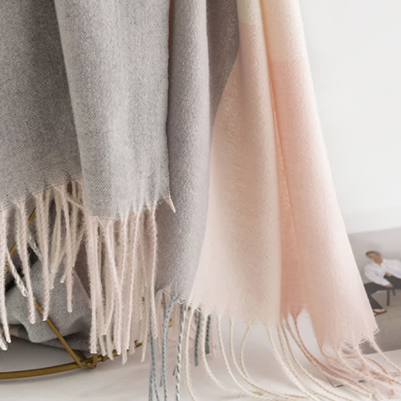 Women's Warmth Shawl Plaid Tassel Scarf - image 7