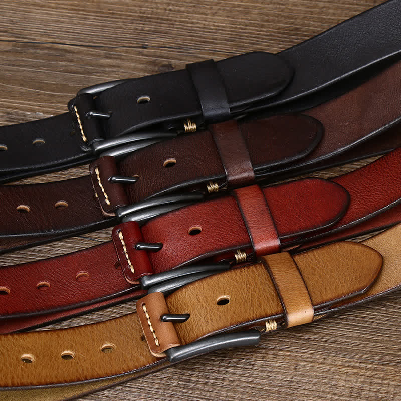 Men's Stylish Retro Glossy Cowboy Leather Belt - image 1
