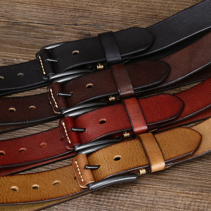 Men's Stylish Retro Glossy Cowboy Leather Belt - image 1