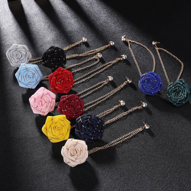 Men's Charming Floral Rose Chain Brooch - image 1
