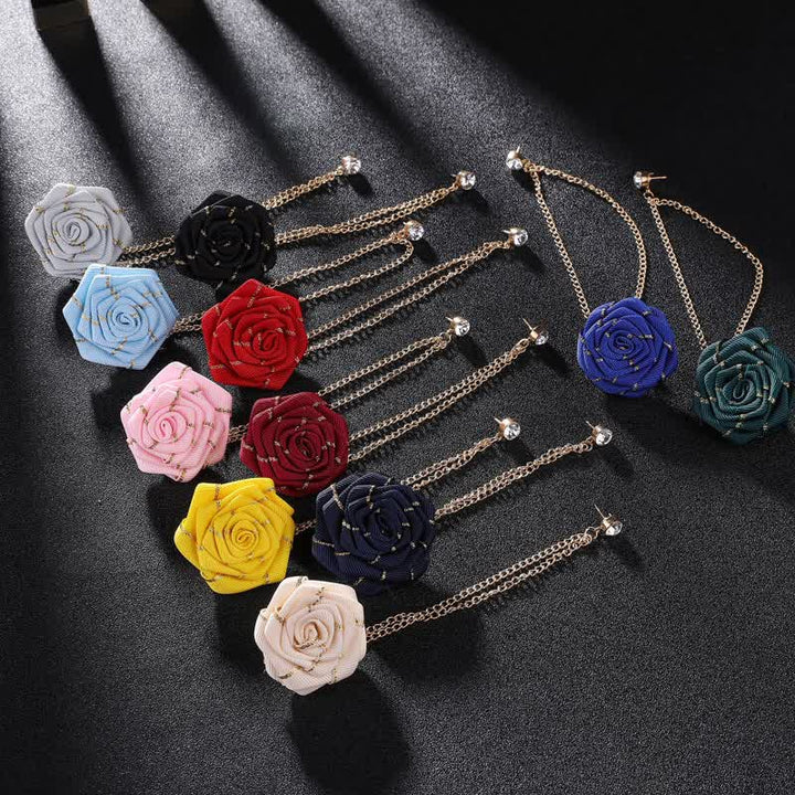 Men's Charming Floral Rose Chain Brooch - image 1