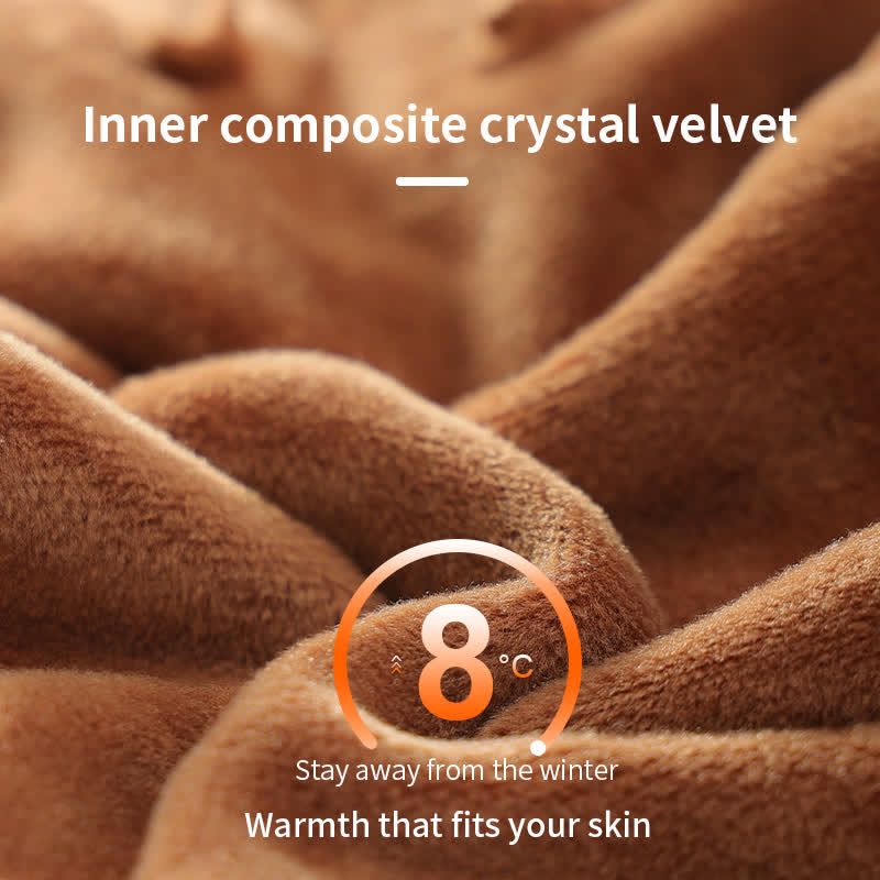 Suede Thermal Velvet Split Finger Gloves - image 6