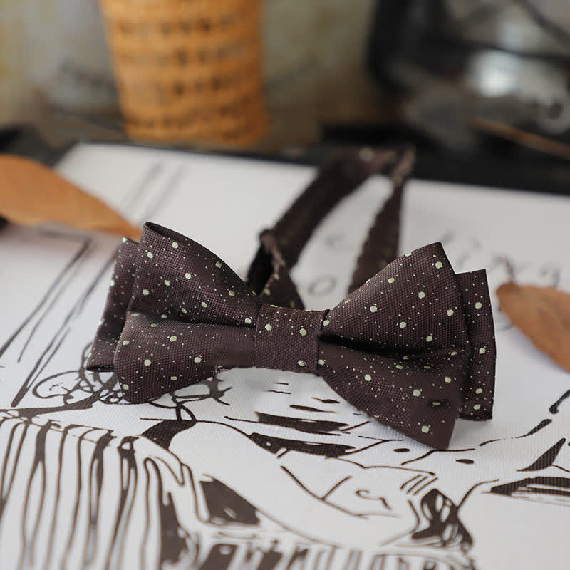 Men's Stylish Striped Dots Bow Tie - Style #7 - image 11