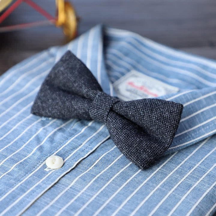 Men's Simple Tweed Wool Blend Bow Tie - # 1 - image 2