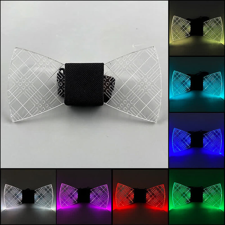 7 Colors Plaid Gentleman Luminous Acrylic Bow Tie - image 10