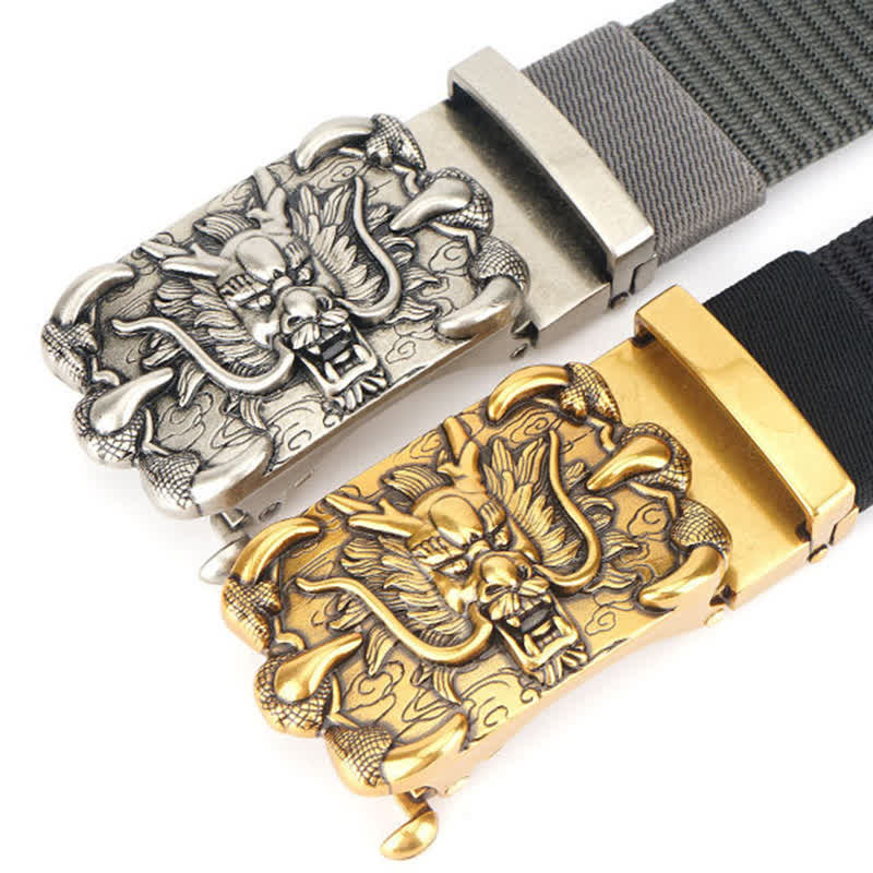 Men's Casual Dragon Decor Nylon Belt - image 3