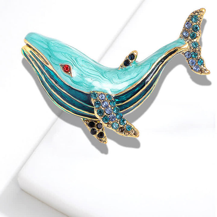 Women's Treasure Whale Enamel Brooch - image 3