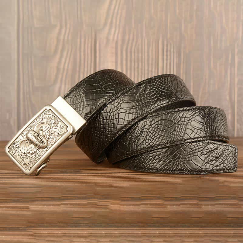 Men's Punk Elephant Alligator Pattern Leather Belt - image 13