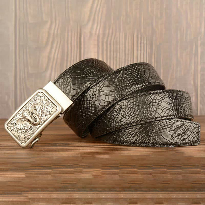 Men's Punk Elephant Alligator Pattern Leather Belt - image 13
