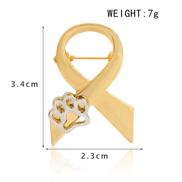 Women's Ribbon Puppy Paw Brooch - image 6