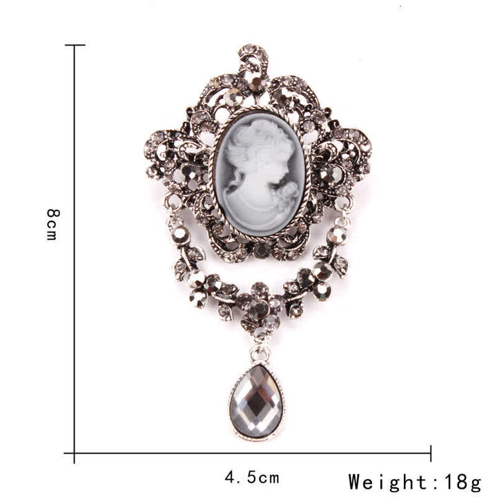 Women's Maiden Cameo Teardrop Brooch - image 7