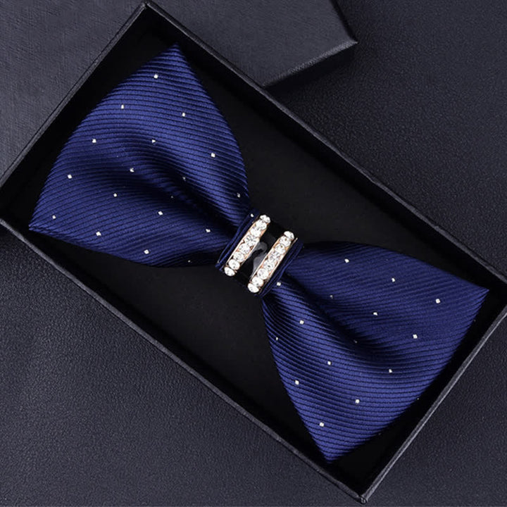 Men's Floral Paisley Striped Rhinestone Bow Tie