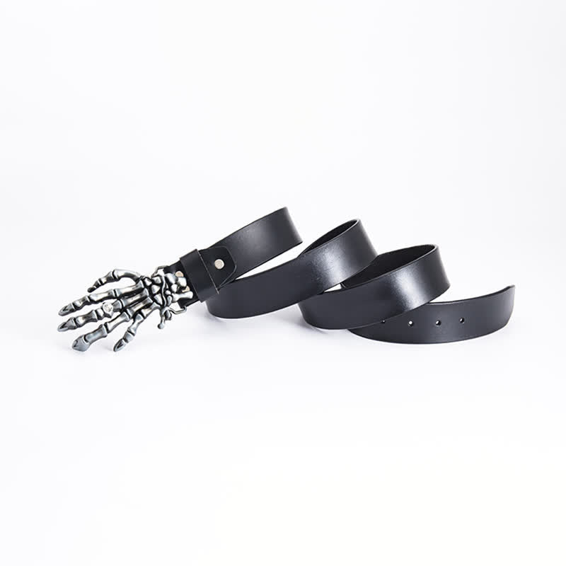 Men's Rock Punk Skeleton Hand Leather Belt - image 12