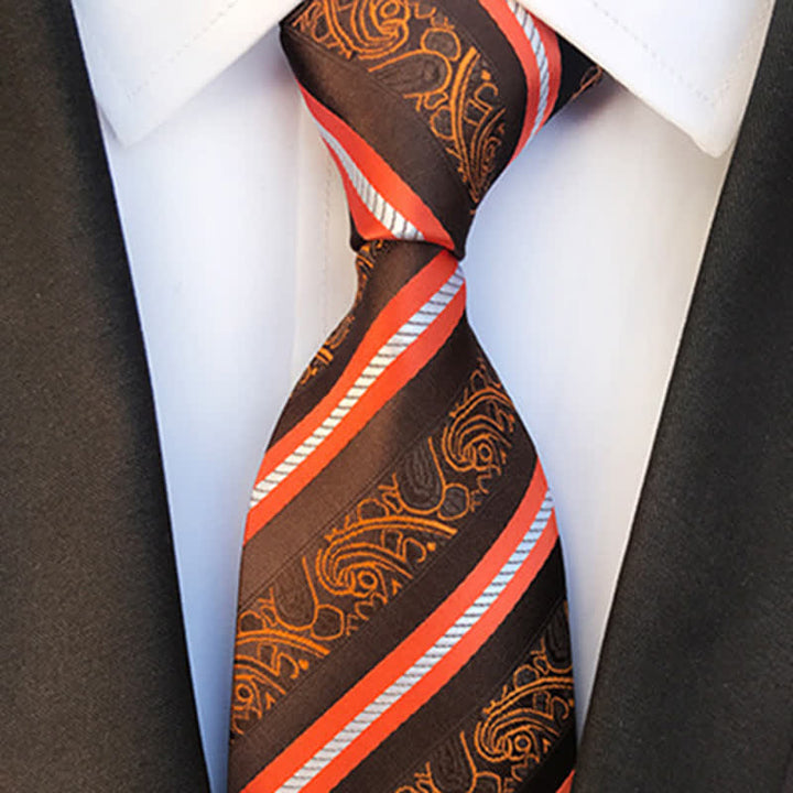 Men's Mix Paisley Striped Necktie - image 6