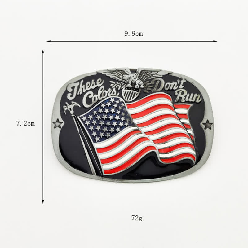 Men's DIY These Colors Don't Run Eagle Flag Buckle Leather Belt - image 2