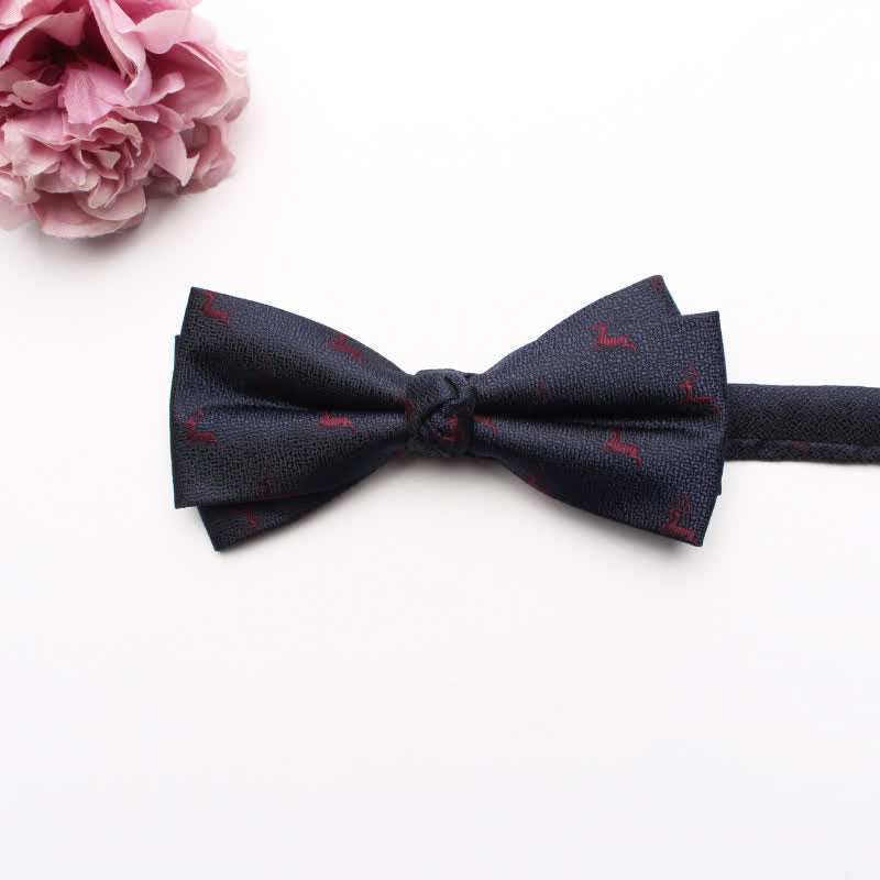 Men's Geometrical Business Office Bow Tie - Navy Deer - image 21