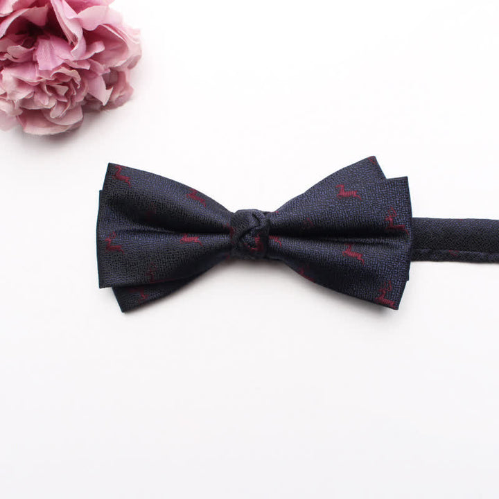 Men's Geometrical Business Office Bow Tie - Navy Deer - image 21
