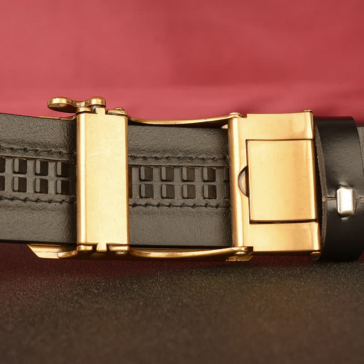 Men's Coiling Dragon Embossing Leather Belt - image 6