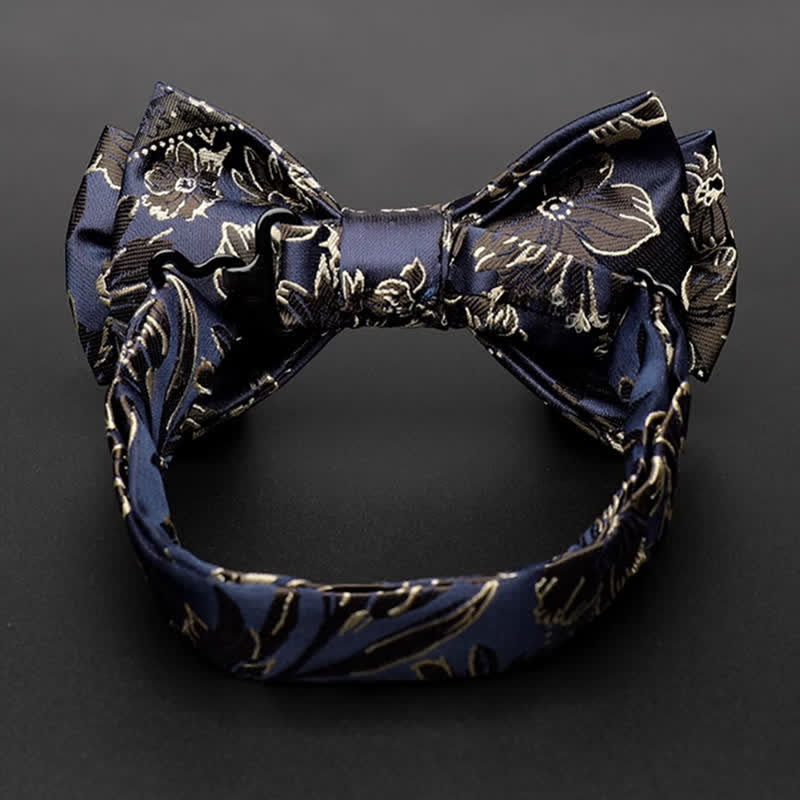Men's Harmony Irises Cherry Blossom Floral Bow Tie - image 13