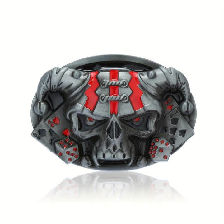 Men's DIY Skull Clown Joker Buckle Leather Belt - image 6