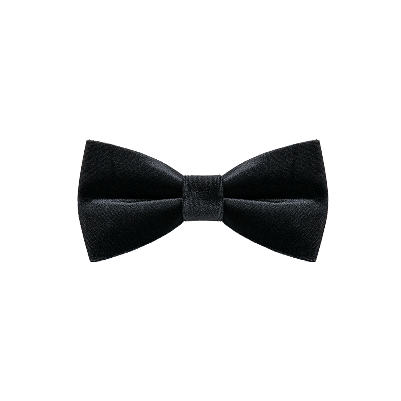 Men's Obsidian Black Solid Color Velvet Bow Tie - image 6