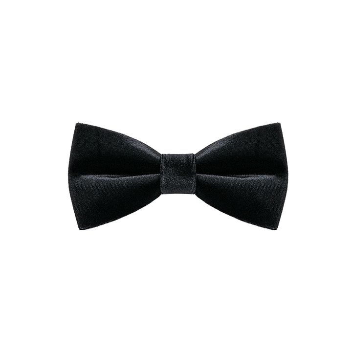 Men's Obsidian Black Solid Color Velvet Bow Tie - image 6