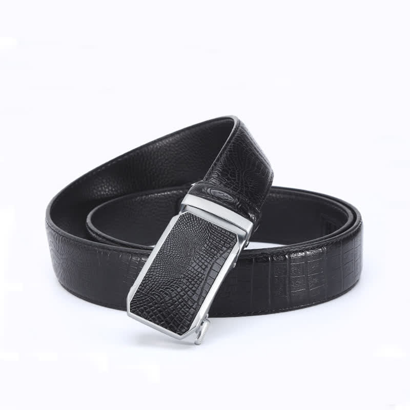 Men's Luxury Crocodile Skin Pattern Leather Belt - image 4