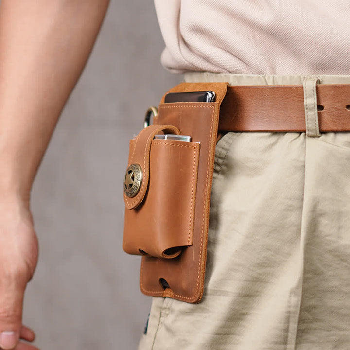 Star Magnetic Suction Leather Phone Belt Bag - image 15