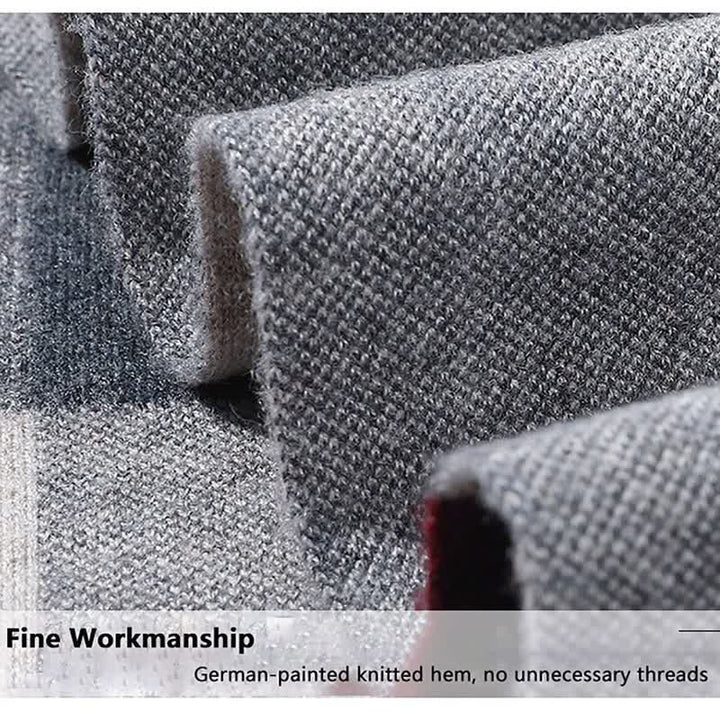 Men's Leisure Business Plaid Pure Wool Scarf - image 4