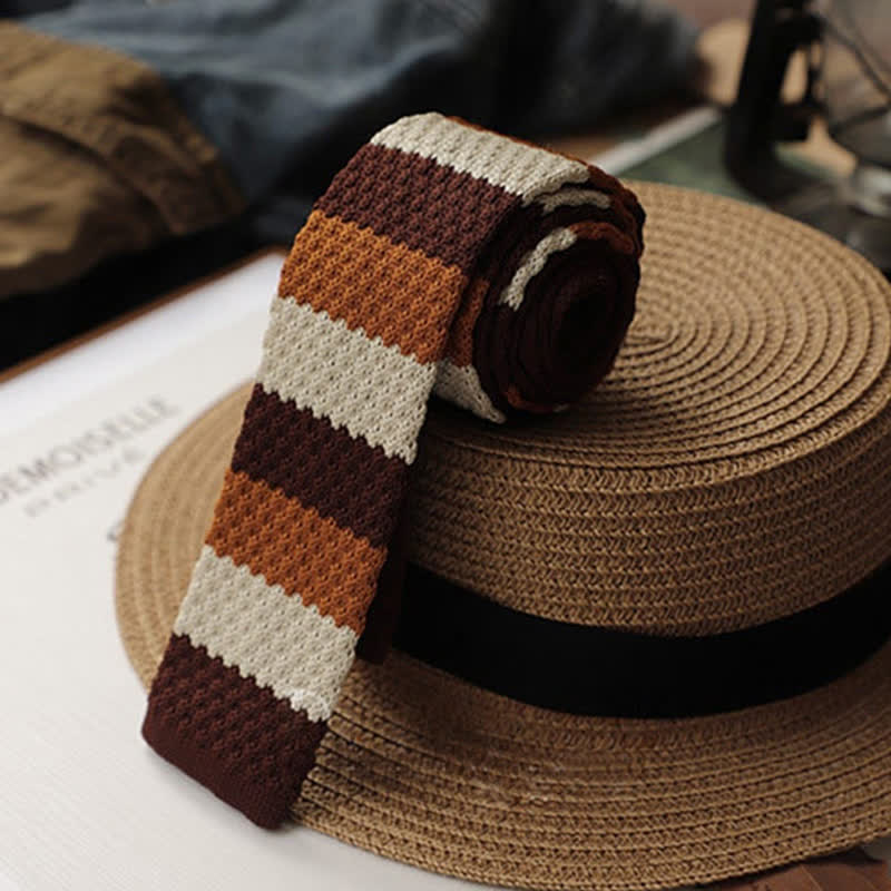 Men's Autumn Horizonal Striped Knitted Necktie - image 2